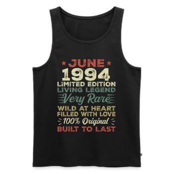 Juni 1994 Geburtstag Juni 1994 Geschenk Juni 1994 - Männer Premium Bio Tank Top - Schwarz - Vorne - Michal (187cm)