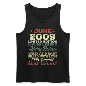 Juni 2009 Geburtstag Juni 2009 Geschenk Juni 2009 - Männer Premium Bio Tank Top - Schwarz - Vorne - Michal (187cm)