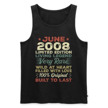 Juni 2008 Geburtstag Juni 2008 Geschenk Juni 2008 - Männer Premium Bio Tank Top - Schwarz - Vorne - AI Model Male 178 light (178cm)