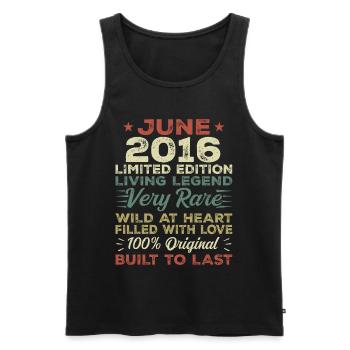 June 2016 Birthday June 2016 Gift June 2016 - Men's Premium Organic Tank Top - black - Front - Michal (187cm)