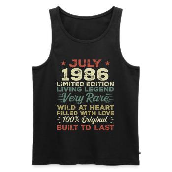 Gift July 1986 Anniversary July 1986 Birthday - Men's Premium Organic Tank Top - black - Front - Michal (187cm)