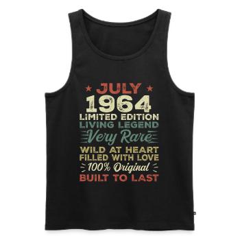 Geschenk Juli 1964 Jubiläum Juli 1964 Geburtstag - Männer Premium Bio Tank Top - Schwarz - Vorne - Michal (187cm)
