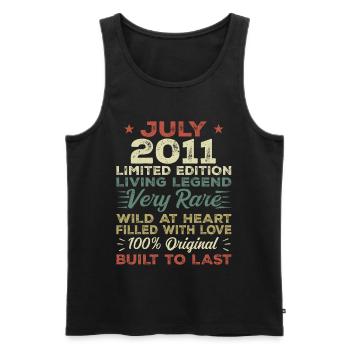 Geschenk Juli 2011 Jubiläum Juli 2011 Geburtstag - Männer Premium Bio Tank Top - Schwarz - Vorne - Michal (187cm)