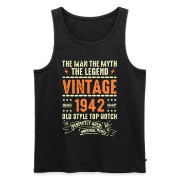 1942 Anniversary Gift Vintage 1942 Vintage 1942 - Men's Premium Organic Tank Top - black - Front - Michal (187cm)