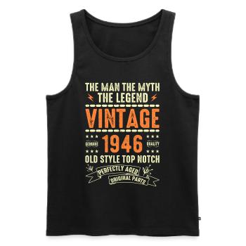 1946 Jubiläumsgeschenk Jahrgang 1946 Vintage 1946 - Männer Premium Bio Tank Top - Schwarz - Vorne - Michal (187cm)