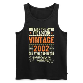 2002 Jubiläumsgeschenk Jahrgang 2002 Vintage 2002 - Männer Premium Bio Tank Top - Schwarz - Vorne - AI Model Male 178 light (178cm)