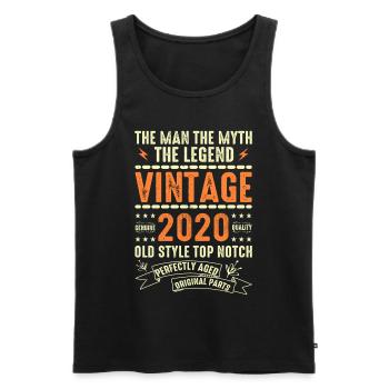2020 Jubiläumsgeschenk Jahrgang 2020 Vintage 2020 - Männer Premium Bio Tank Top - Schwarz - Vorne - AI Model Male 178 light (178cm)
