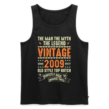 2009 Jubiläumsgeschenk Jahrgang 2009 Vintage 2009 - Männer Premium Bio Tank Top - Schwarz - Vorne - AI Model Male 178 light (178cm)