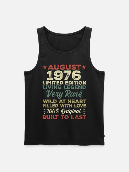 August 1976 - Gift idea for August 1976 - 1976 - Men's Premium Organic Tank Top - black