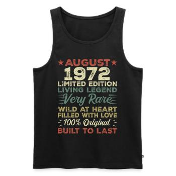 August 1972 - Gift idea for August 1972 - 1972 - Men's Premium Organic Tank Top - black - Front - Michal (187cm)