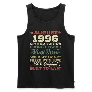 August 1996 - Gift idea for August 1996 - 1996 - Men's Premium Organic Tank Top - black - Front - Michal (187cm)