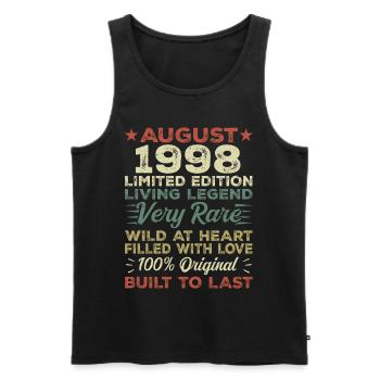 August 1998 - Geschenkidee Für August 1998 - 1998 - Männer Premium Bio Tank Top - Schwarz - Vorne - Michal (187cm)