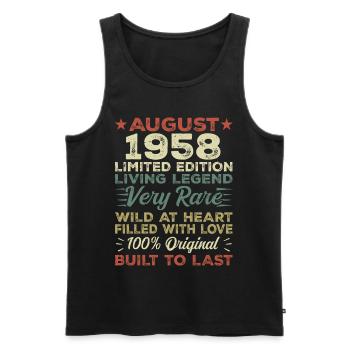 August 1958 - Geschenkidee Für August 1958 - 1958 - Männer Premium Bio Tank Top - Schwarz - Vorne - Michal (187cm)