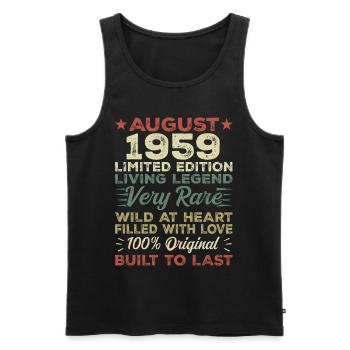 August 1959 - Geschenkidee Für August 1959 - 1959 - Männer Premium Bio Tank Top - Schwarz - Vorne - Michal (187cm)