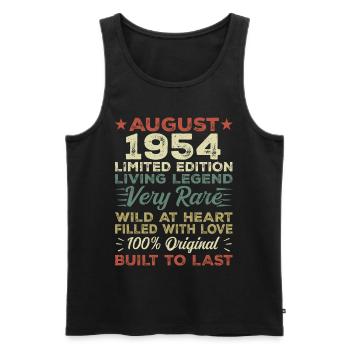 August 1954 - Gift Idea for August 1954 - 1954 - Men's Premium Organic Tank Top - black - Front - Michal (187cm)