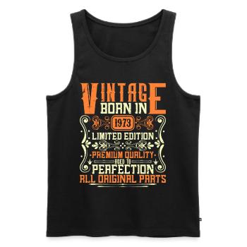 1973 Born in 1973 - Built in 1973 Birthday in 1973 - Men's Premium Organic Tank Top - black - Front - Michal (187cm)