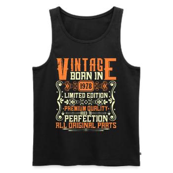 1978 Born 1978 - Year of manufacture 1978 Birthday 1978 - Men's Premium Organic Tank Top - black - Front - AI Model Male 178 light (178cm)