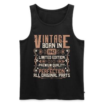 1942 Birthday Vintage 1942 Born Vintage 1942 - Men's Premium Organic Tank Top - black - Front - Michal (187cm)