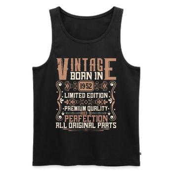 1952 Geburtstag Jahrgang 1952 Geboren Vintage 1952 - Männer Premium Bio Tank Top - Schwarz - Vorne - Michal (187cm)