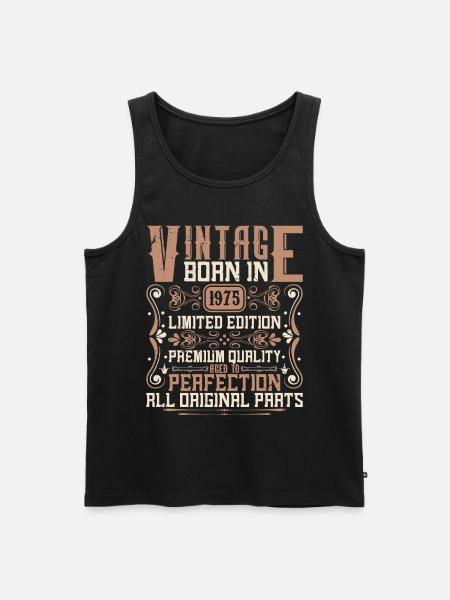 1975 Syntymäpäivä Vuosikerta 1975 Syntynyt Vintage 1975 - Miesten premium luomu-tanktoppi - musta