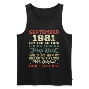 Birthday September 1981 Limited Edition Original - Men's Premium Organic Tank Top - black - Front - Michal (187cm)