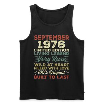 Birthday September 1976 Limited Edition Original - Men's Premium Organic Tank Top - black - Front - Michal (187cm)