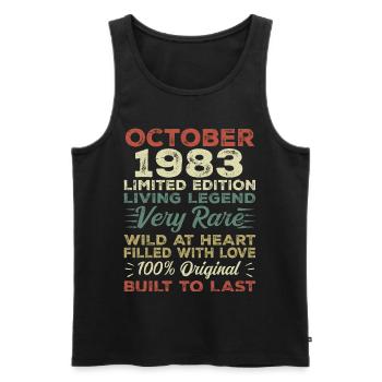 1983 Oktober 1983 Geburtstag Oktober 1983 Original - Männer Premium Bio Tank Top - Schwarz - Vorne - AI Model Male 178 light (178cm)