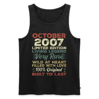 2007 October 2007 birthday October 2007 Original - Men's Premium Organic Tank Top - black - Front - Michal (187cm)