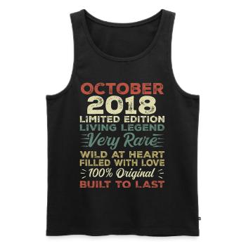 2018 October 2018 Birthday October 2018 Original - Men's Premium Organic Tank Top - black - Front - Michal (187cm)