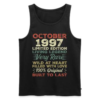 1997 October 1997 birthday October 1997 Original - Men's Premium Organic Tank Top - black - Front - Michal (187cm)