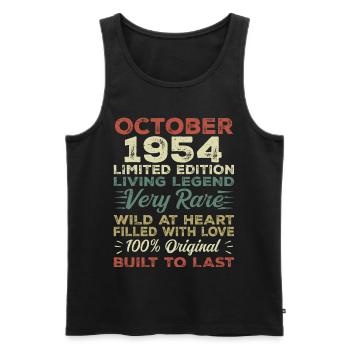 1954 Oktober 1954 Geburtstag Oktober 1954 Original - Männer Premium Bio Tank Top - Schwarz - Vorne - Michal (187cm)