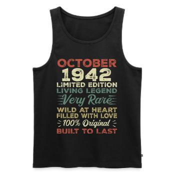 1942 Oktober 1942 Geburtstag Oktober 1942 Original - Männer Premium Bio Tank Top - Schwarz - Vorne - Michal (187cm)