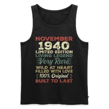 Legende Seit November 1940 Jahrgang November 1940 - Männer Premium Bio Tank Top - Schwarz - Vorne - Michal (187cm)