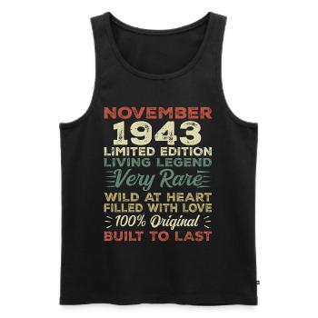 Legend Since November 1943 Born November 1943 - Men's Premium Organic Tank Top - black - Front - Michal (187cm)