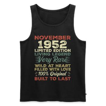 Legende Seit November 1952 Jahrgang November 1952 - Männer Premium Bio Tank Top - Schwarz - Vorne - Michal (187cm)