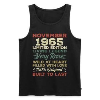 Legend Since November 1965 Vintage November 1965 - Men's Premium Organic Tank Top - black - Front - Michal (187cm)