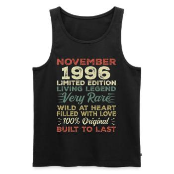 Legend Since November 1996 Vintage November 1996 - Men's Premium Organic Tank Top - black - Front - Michal (187cm)