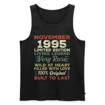 Legend Since November 1995 Vintage November 1995 - Men's Premium Organic Tank Top - black - Front - Michal (187cm)