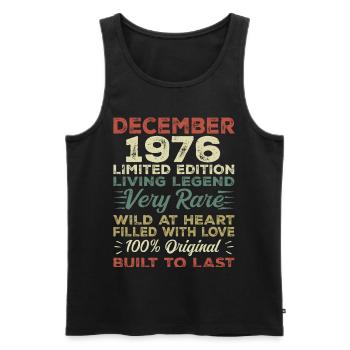 Dezember 1976 - Geburtstag Dezember 1976 Jahr - Männer Premium Bio Tank Top - Schwarz - Vorne - Michal (187cm)
