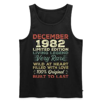 Dezember 1982 - Geburtstag Dezember 1982 Jahr - Männer Premium Bio Tank Top - Schwarz - Vorne - Michal (187cm)