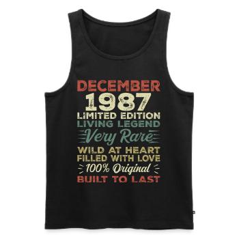 December 1987 - birthday December 1987 year - Men's Premium Organic Tank Top - black - Front - Michal (187cm)