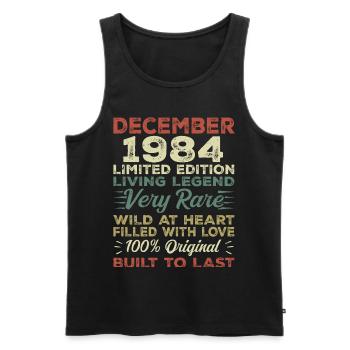 December 1984 - birthday December 1984 year - Men's Premium Organic Tank Top - black - Front - Michal (187cm)