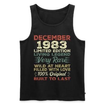 Dezember 1983 - Geburtstag Dezember 1983 Jahr - Männer Premium Bio Tank Top - Schwarz - Vorne - Michal (187cm)