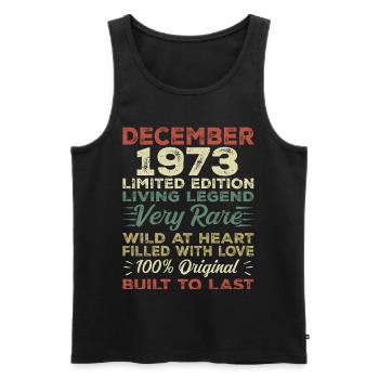 December 1973 - birthday December 1973 year - Men's Premium Organic Tank Top - black - Front - Michal (187cm)