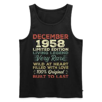 Dezember 1958 - Geburtstag Dezember 1958 Jahr - Männer Premium Bio Tank Top - Schwarz - Vorne - Michal (187cm)