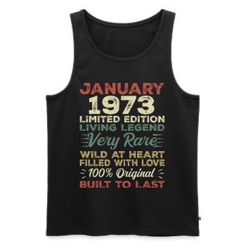 Januar 1973 Geburtstag - Januar 1973, January 1973 - Männer Premium Bio Tank Top - Schwarz - Vorne - Michal (187cm)