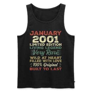 January 2001 Birthday - January 2001, January 2001 - Men's Premium Organic Tank Top - black - Front - Michal (187cm)