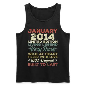 January 2014 Birthday - January 2014, January 2014 - Men's Premium Organic Tank Top - black - Front - Michal (187cm)