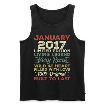 Januar 2017 Geburtstag - Januar 2017, January 2017 - Männer Premium Bio Tank Top - Schwarz - Vorne - Michal (187cm)