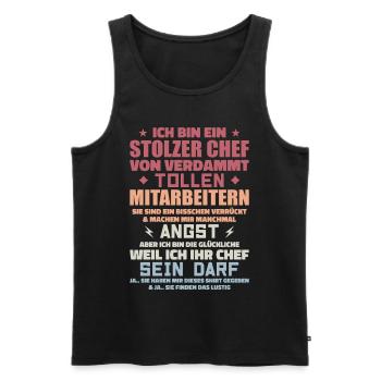 Ein stolzer chef von verdammt tollen mitarbeitern - Männer Premium Bio Tank Top - Schwarz - Vorne - Michal (187cm)